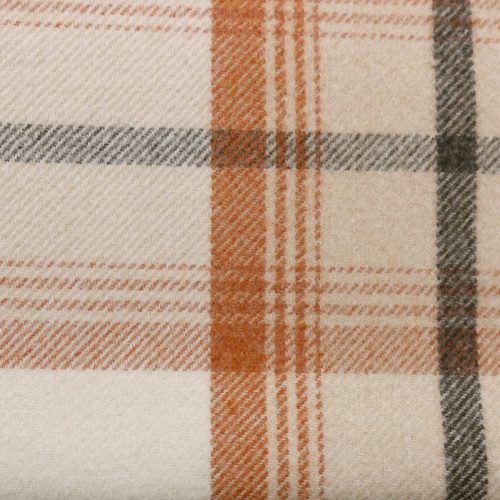 Balmoral Fabric - Autumn by orange checked woolen fabric from Porter & Stone
