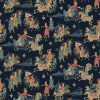 blue traditional velvet-chenille fabric from Linwood Fabrics
