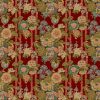 red botanical velvet-chenille fabric from Linwood Fabrics