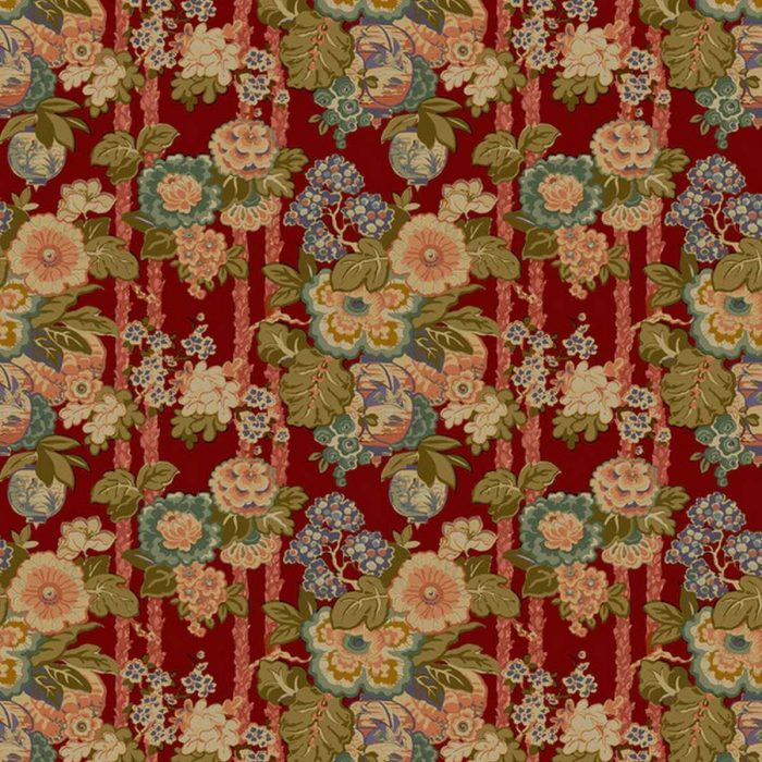 Louis Velvet Fabric - Rich Red swatch