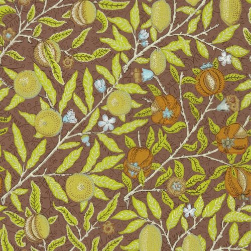 Fruit Wallpaper - Chocolate by brown botanical wallpaper from william morris & co