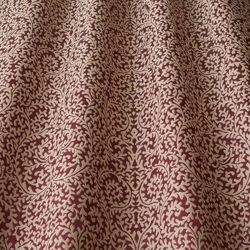 Chatham Fabric - Carmine by purple botanical jacquard fabric from iLiv