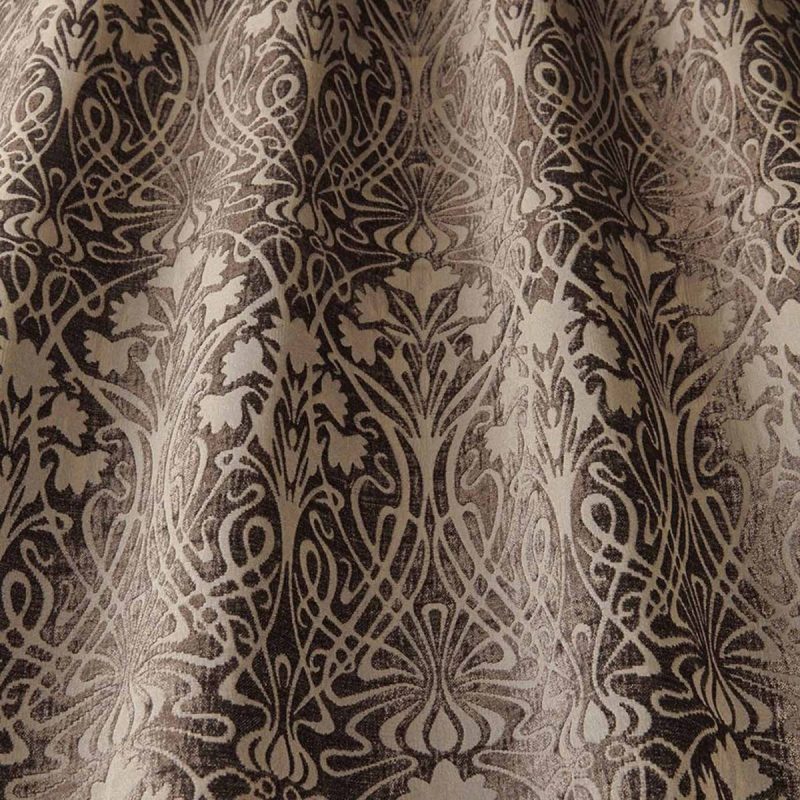 Tiverton Fabric - Peat by brown traditional jacquard fabric from iLiv