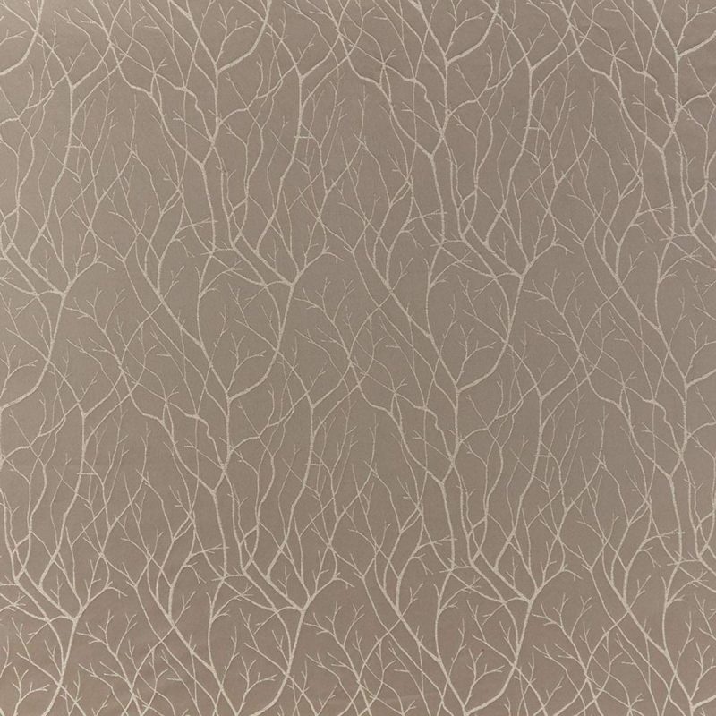 Cuerden Fabric - Stone by black-grey botanical jacquard fabric from iLiv