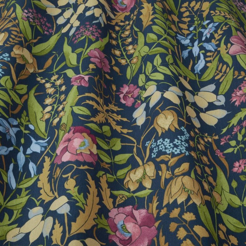 Cotswold Fabric - Jewel by blue botanical cotton fabric from iLiv