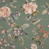 green botanical velvet-chenille fabric from iLiv