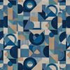 blue geometric printed fabric from iLiv