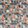 multicolour geometric velvet-chenille fabric from iLiv