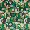 green geometric velvet-chenille fabric from iLiv