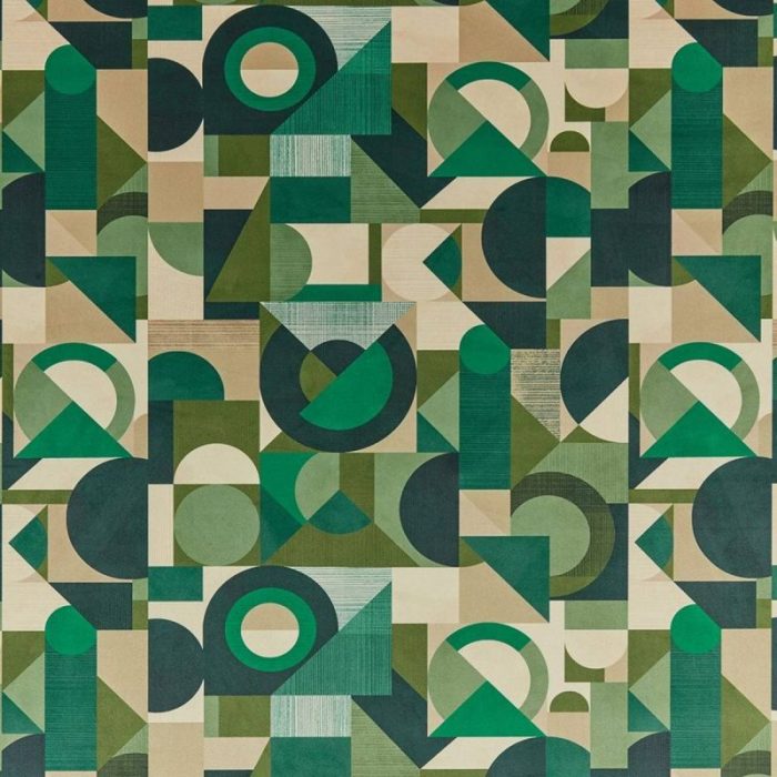 Geometrica Velvet Fabric - Jadeite swatch