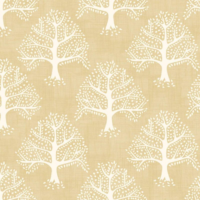 Great Oak Fabric - Ochre by yellow botanical cotton fabric from iLiv