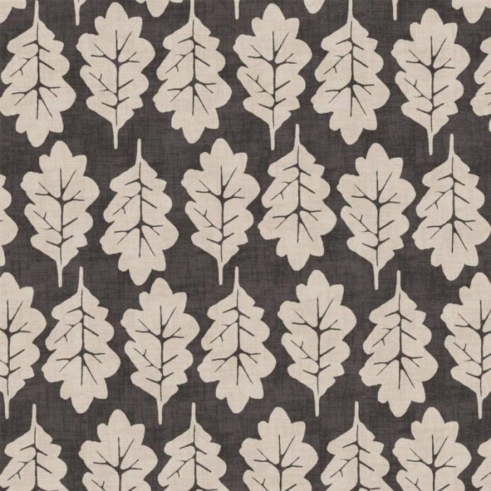 Oak Leaf Fabric - Ebony swatch