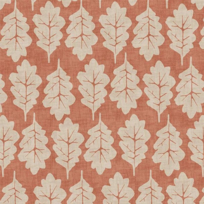 Oak Leaf Fabric - Paprika swatch