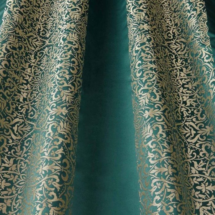 Brocade Stripe Fabric - Teal swatch