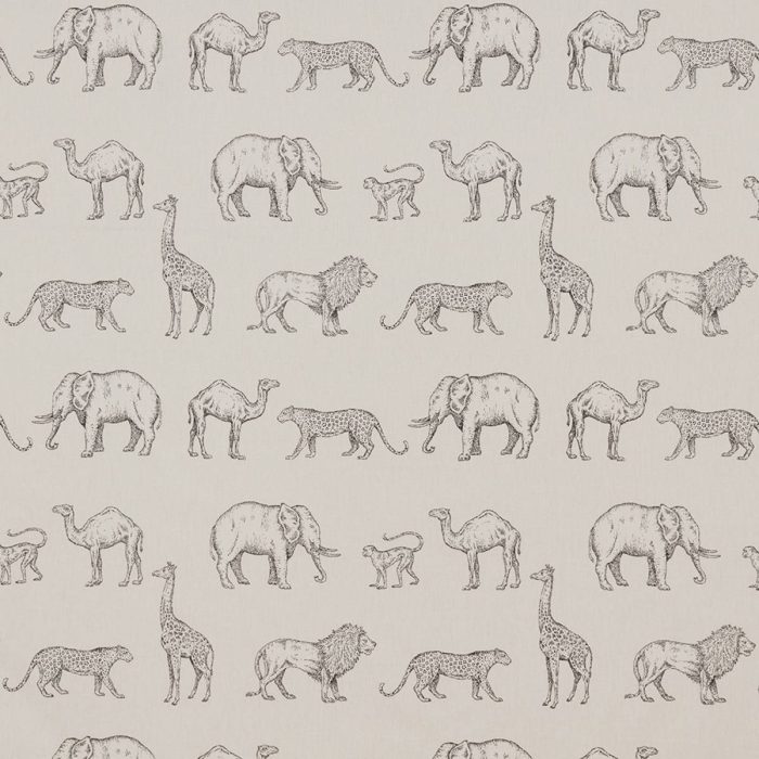 Prairie Animals Fabric - Anthracite swatch