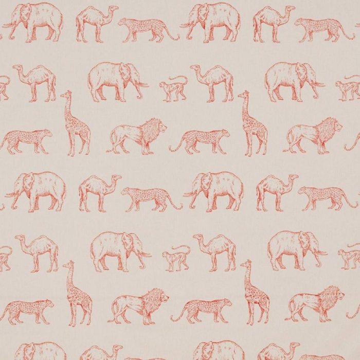Prairie Animals Fabric - Clementine swatch