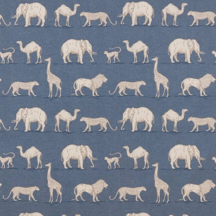 Prairie Animals Fabric - Denim swatch