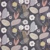 black-grey botanical cotton fabric from iLiv