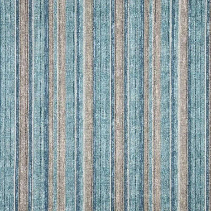 Maharani Fabric - Petrol by blue striped cotton fabric from iLiv