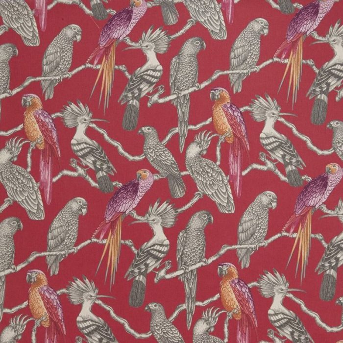 Aviary Fabric - Pomegranate swatch