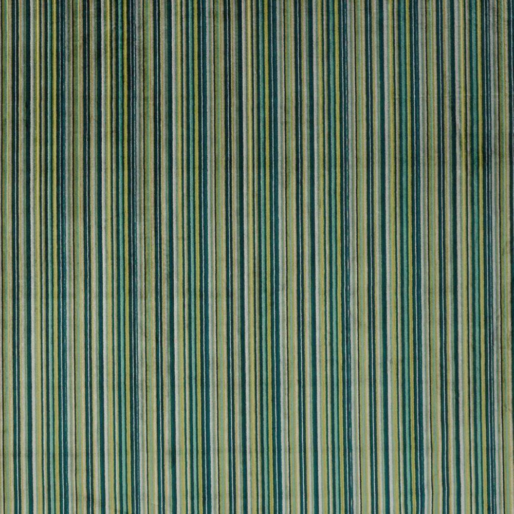 Fiji Fabric - Kiwi by green striped velvet-chenille fabric from iLiv