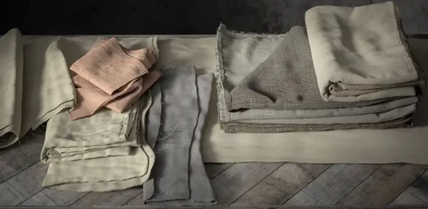 Vintage Linen Fabric - Pewter by Vintage Linen Fabric - Pewter from