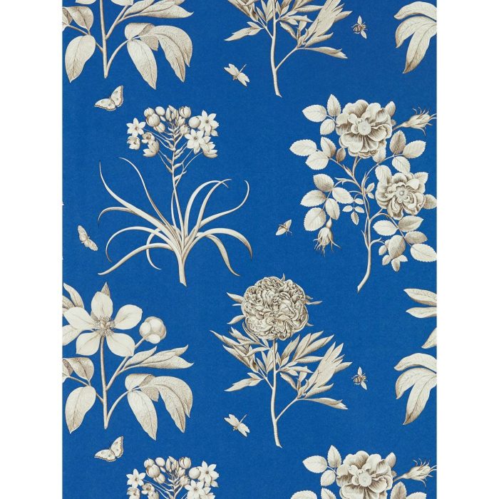 Etchings & Roses Wallpaper - French Blue swatch