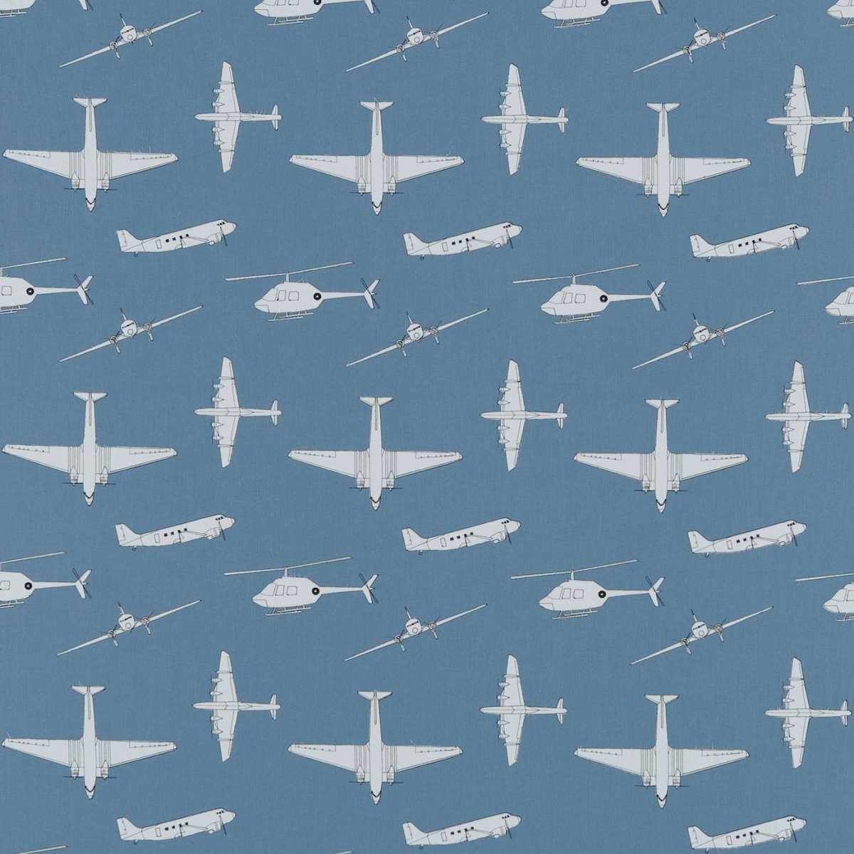 Chocks Away Fabric - Royal Blue by blue children's cotton fabric from Harlequin