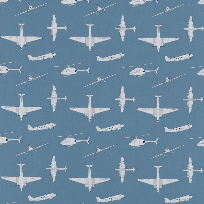 Chocks Away Fabric - Royal Blue – 130759 swatch