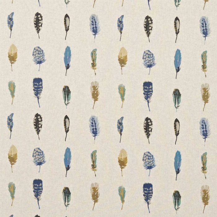 Limosa Fabric - Indigo / Mustard / Stone swatch