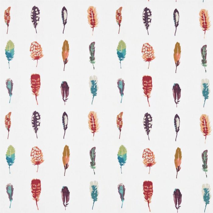 Limosa Fabric - Papaya / Lagoon / Loganberry swatch