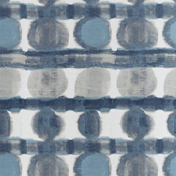 Delphis Fabric - Ink / Sky swatch