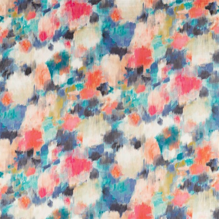 Exuberance Fabric - Teal / Fuchsia / Mandarin swatch