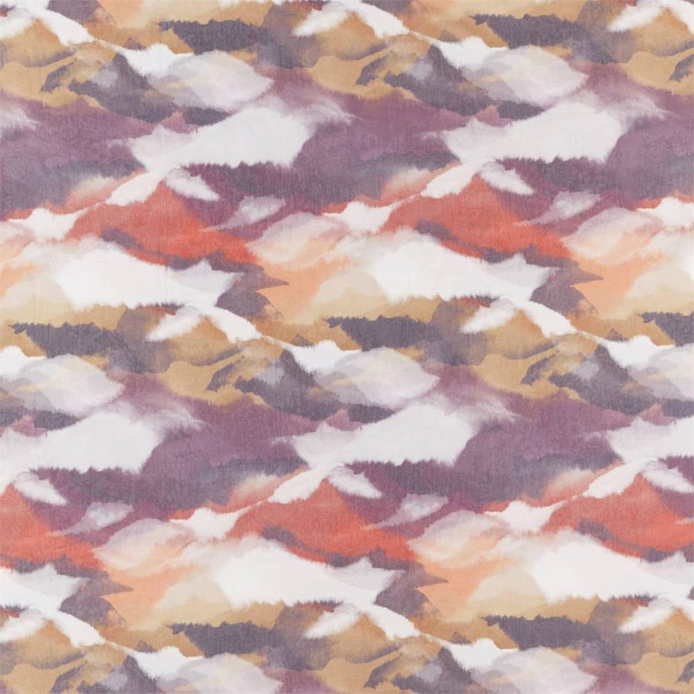 Minako Voile Fabric - Paprika / Plum by multicolour misc voile-sheer fabric from Harlequin