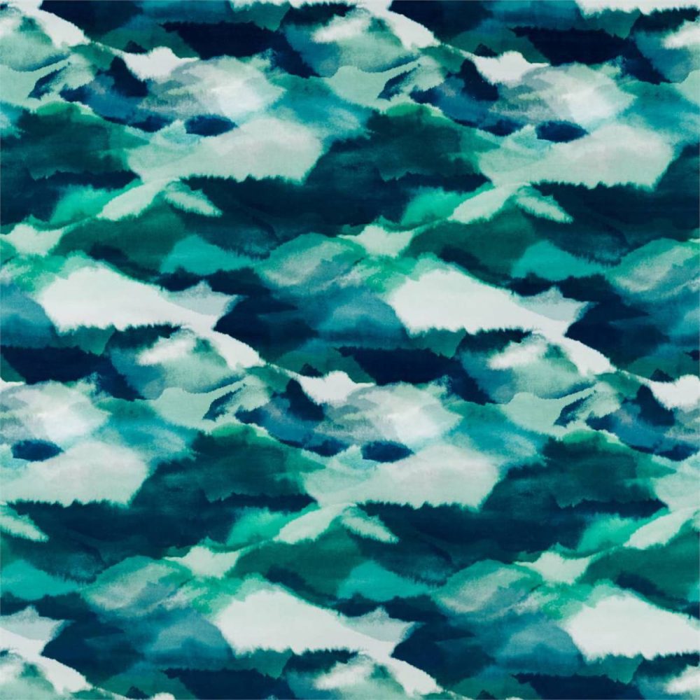 Minako Fabric - Emerald / Zest / Marine by blue misc cotton fabric from Harlequin