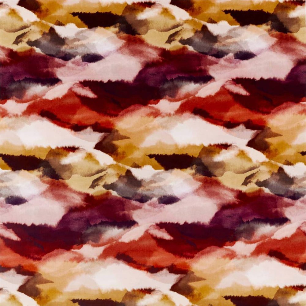 Minako Fabric - Indigo / Fuchsia / Mandarin by red misc cotton fabric from Harlequin