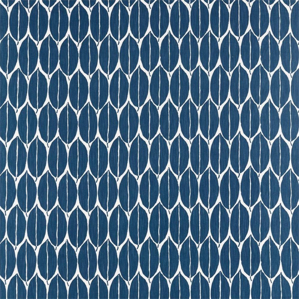 Rie Fabric - Ink by blue botanical printed fabric from Harlequin