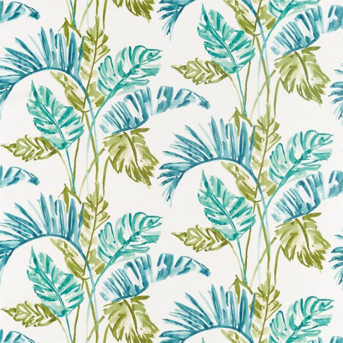 Toshiko Fabric - Emerald / Zest / Marine swatch