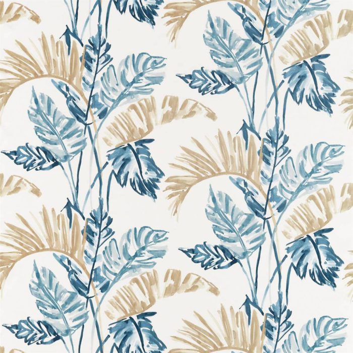 Toshiko Fabric - Ink / Sky / Stone swatch