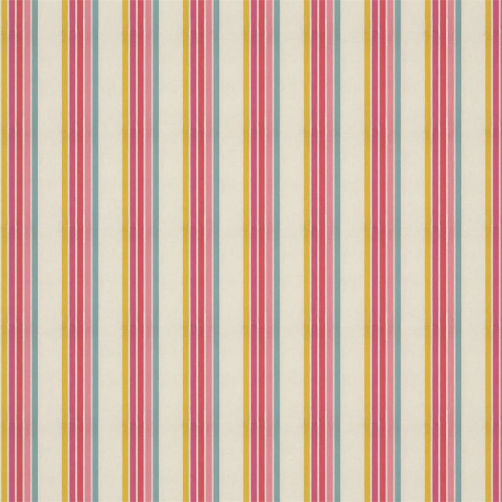 Helter Skelter Fabric - Stripe Cherry / Blossom / Pineapple / Sky from