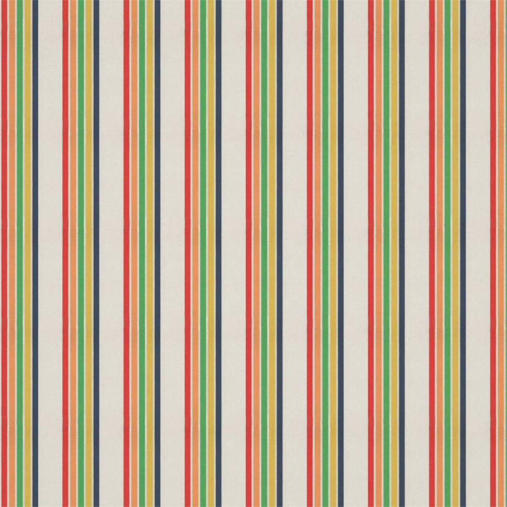 Helter Skelter Fabric - Stripe Navy / Poppy / Apricot / Gecko by Helter Skelter Fabric - Stripe Navy / Poppy / Apricot / Gecko from