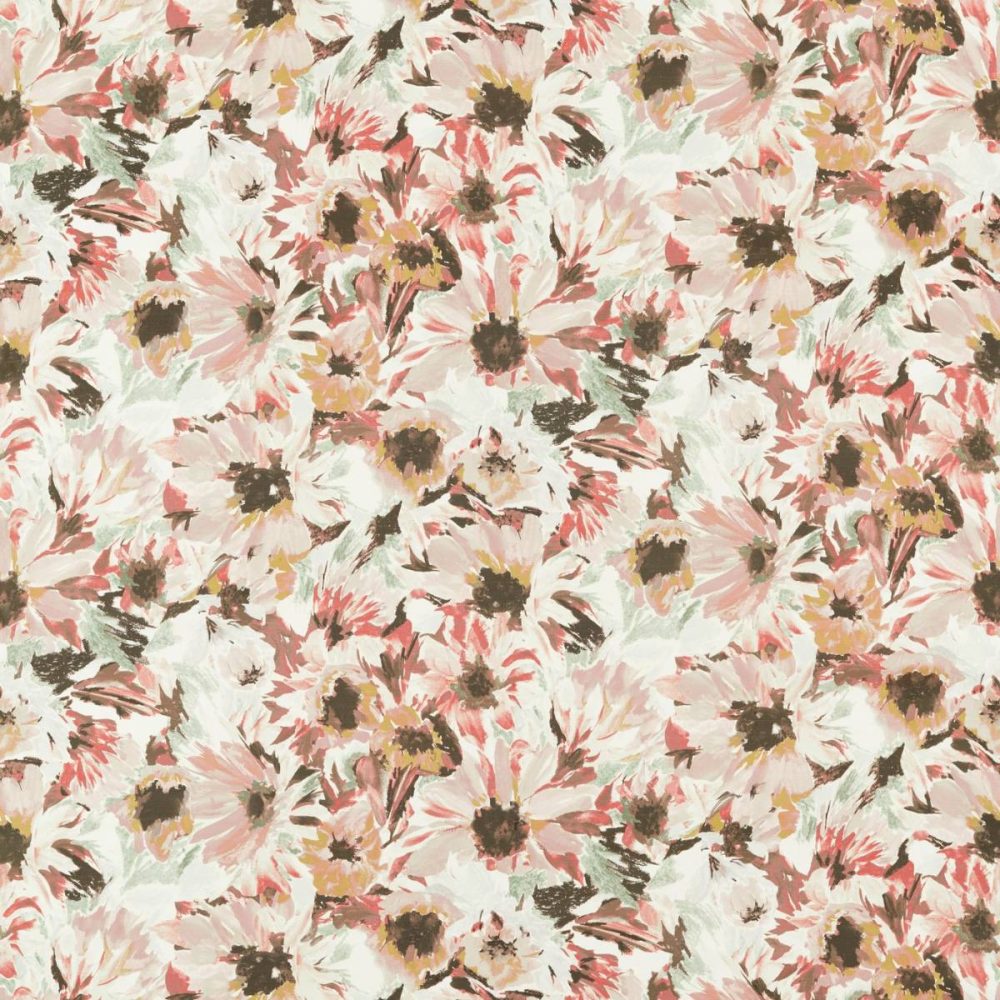 Helianthus Fabric - Moonstone / Succulent / Bleached Coral from