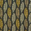black-grey botanical jacquard fabric from Fryetts