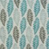 black-grey botanical jacquard fabric from Fryetts