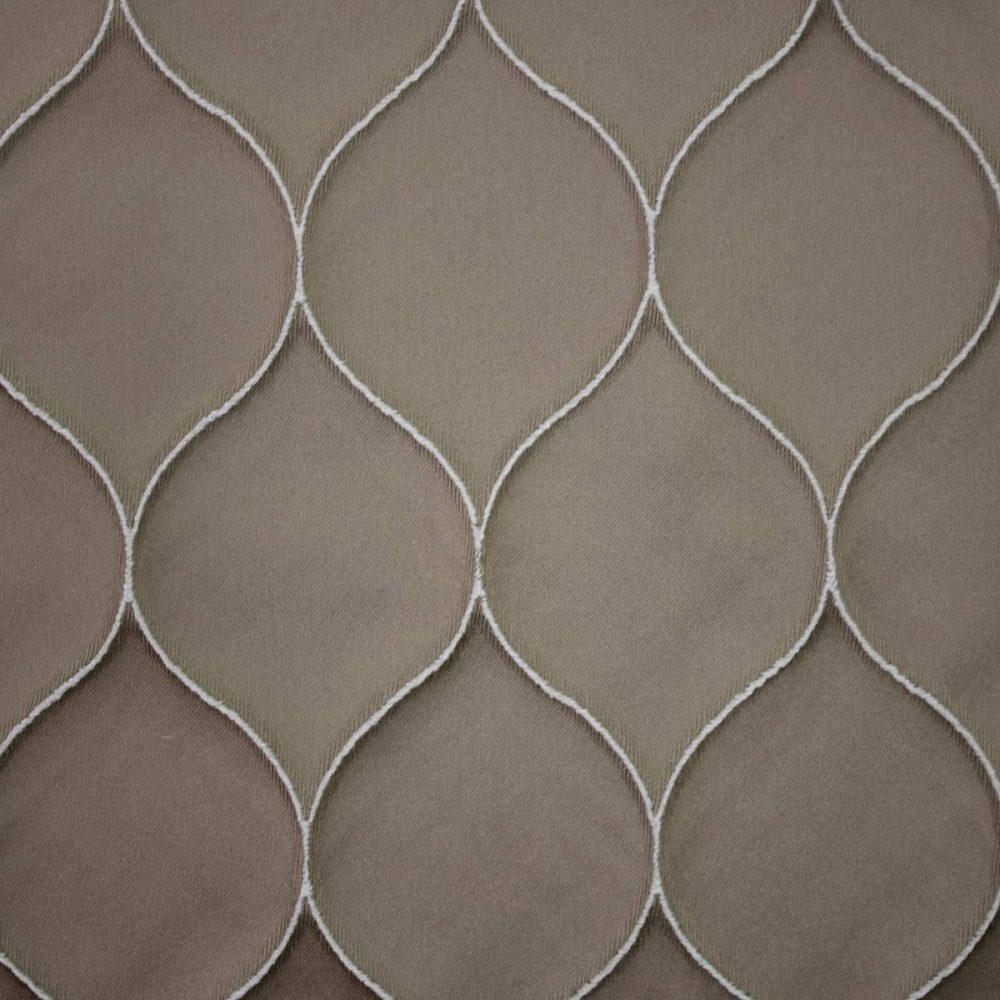 Bazely Fabric - Taupe by black-grey geometric jacquard fabric from Ashley Wilde