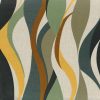 green contemporary embroideried fabric from Casamance