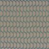 green geometric embroideried fabric from Casamance