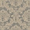 black-grey botanical jacquard fabric from Chess