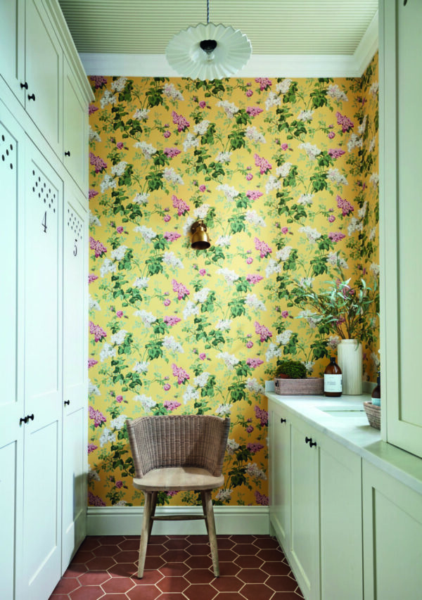 Etchings & Roses Wallpaper - Amanpuri Red from