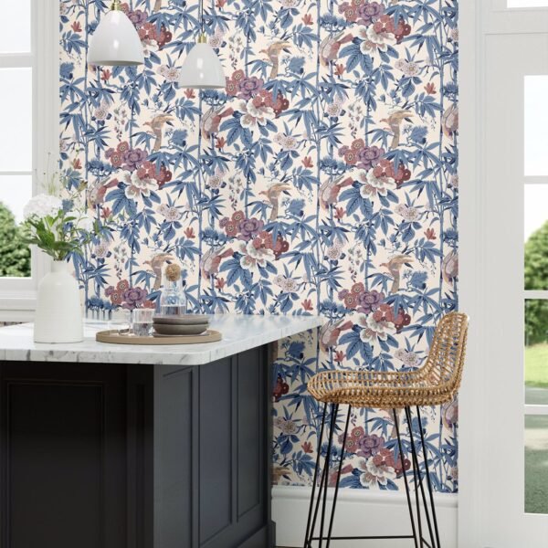 Bamboo & Birds Wallpaper - Scalion Green by Bamboo & Birds Wallpaper - Scalion Green from